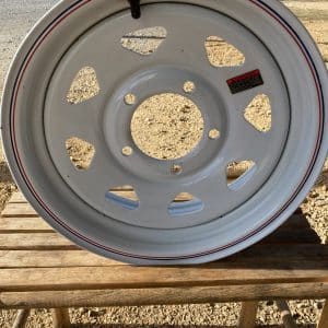 5 hole 15" wheel white and silver